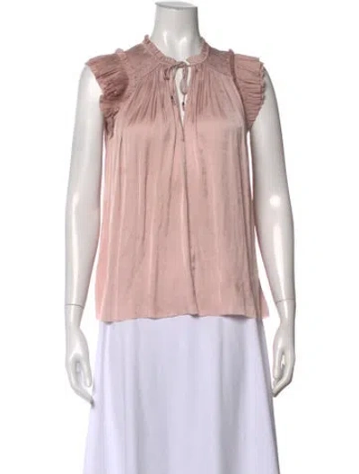 Pre-owned Ulla Johnson Tie Neck Sleeveless Blouse In Pink