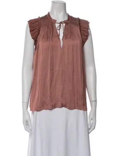 Pre-owned Ulla Johnson Tie Neck Sleeveless Blouse In Pink
