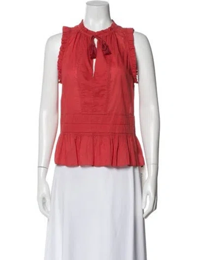 Pre-owned Ulla Johnson Tie Neck Sleeveless Top In Burgundy