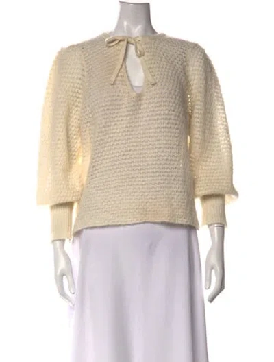 Pre-owned Ulla Johnson Tie Neck Sweater In Neutrals
