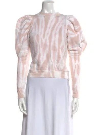 Pre-owned Ulla Johnson Tie-dye Print Bateau Neckline Sweatshirt In Neutral