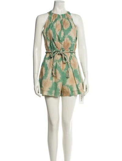 Pre-owned Ulla Johnson Tie-dye Print Crew Neck Romper In Multi