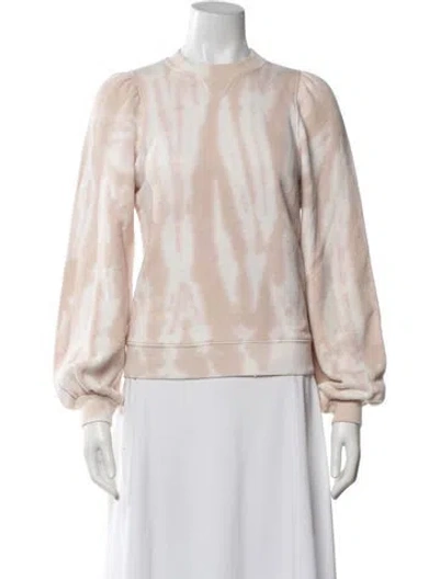 Pre-owned Ulla Johnson Tie-dye Print Crew Neck Sweater In Pink