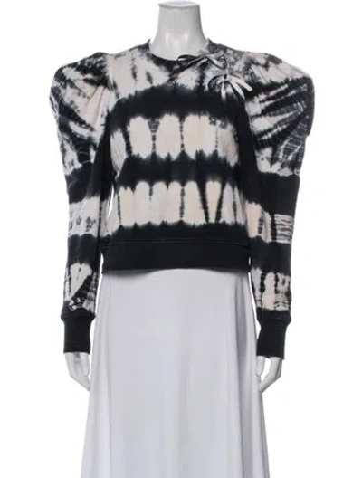 Pre-owned Ulla Johnson Tie-dye Print Crew Neck Sweatshirt In Black