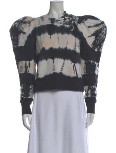Pre-owned Ulla Johnson Tie-dye Print Crew Neck Sweatshirt In Multi