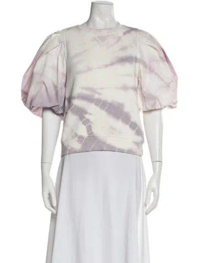 Pre-owned Ulla Johnson Tie-dye Print Crew Neck Sweatshirt In Multi