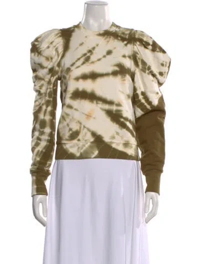 Pre-owned Ulla Johnson Tie-dye Print Crew Neck Sweatshirt In Multi