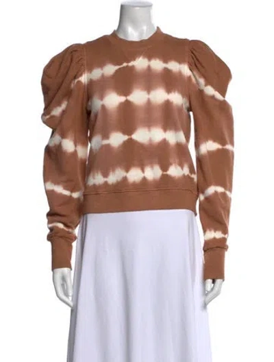 Pre-owned Ulla Johnson Tie-dye Print Crew Neck Sweatshirt In Neutral