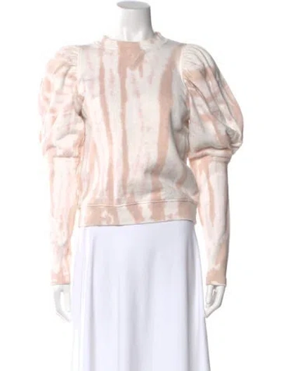 Pre-owned Ulla Johnson Tie-dye Print Crew Neck Sweatshirt In Neutrals