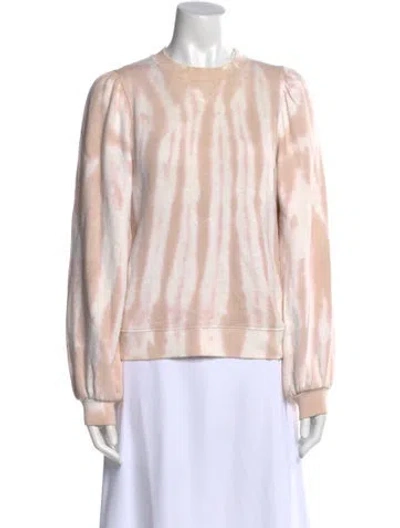 Pre-owned Ulla Johnson Tie-dye Print Crew Neck Sweatshirt In Pink