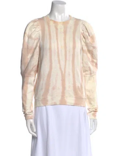 Pre-owned Ulla Johnson Tie-dye Print Crew Neck Sweatshirt In Pink