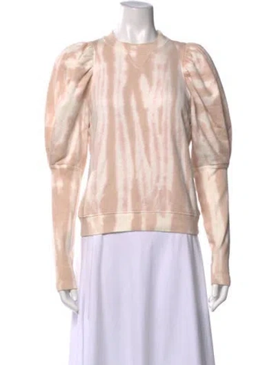 Pre-owned Ulla Johnson Tie-dye Print Crew Neck Sweatshirt In Pink