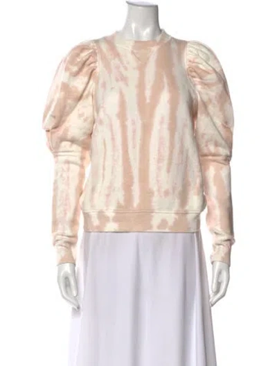 Pre-owned Ulla Johnson Tie-dye Print Crew Neck Sweatshirt In Pink