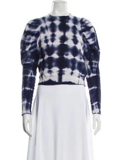 Pre-owned Ulla Johnson Tie-dye Print Crew Neck Sweatshirt In Purple