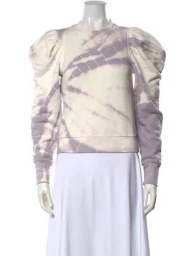 Pre-owned Ulla Johnson Tie-dye Print Crew Neck Sweatshirt In Purple/white