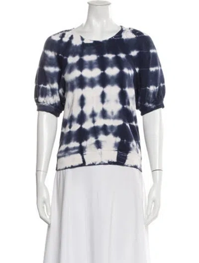 Pre-owned Ulla Johnson Tie-dye Print Crew Neck Sweatshirt In White