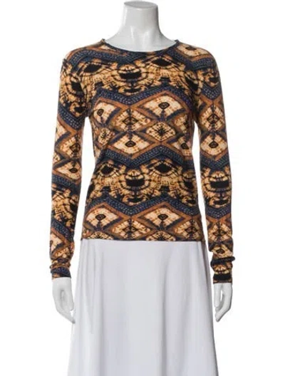Pre-owned Ulla Johnson Tie-dye Print Crew Neck Top In Multi
