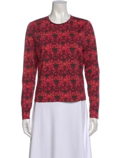 Pre-owned Ulla Johnson Tie-dye Print Crew Neck Top In Pink