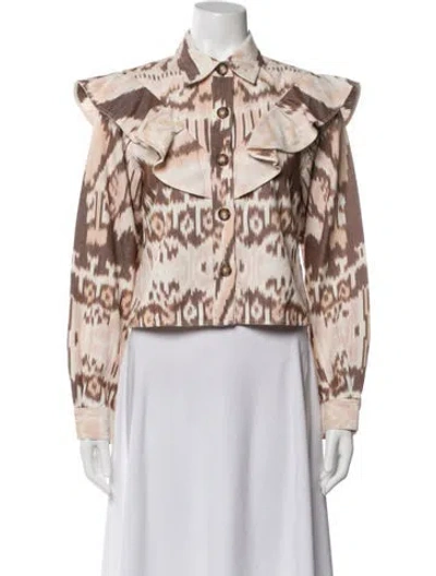 Pre-owned Ulla Johnson Tie-dye Print Evening Jacket In Neutral
