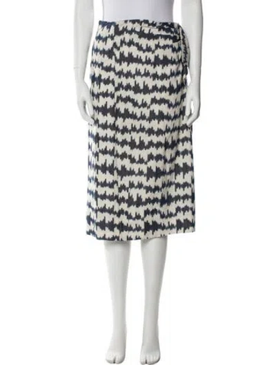 Pre-owned Ulla Johnson Tie-dye Print Knee-length Skirt In Blue