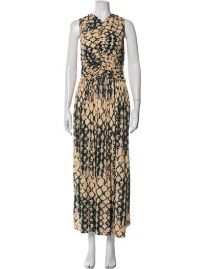 Pre-owned Ulla Johnson Tie-dye Print Long Dress