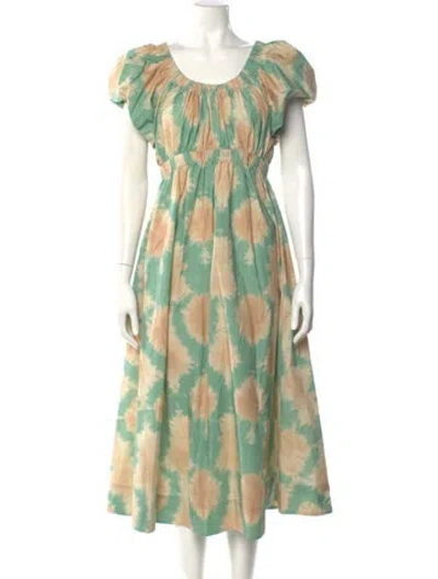 Pre-owned Ulla Johnson Tie-dye Print Long Dress In Multi