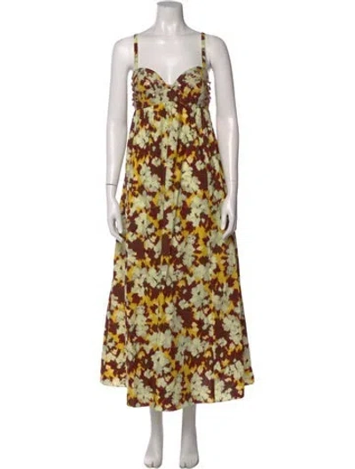 Pre-owned Ulla Johnson Tie-dye Print Long Dress In Multi