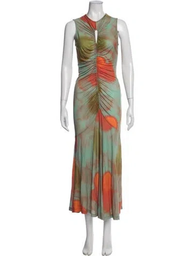 Pre-owned Ulla Johnson Tie-dye Print Long Dress In Pink