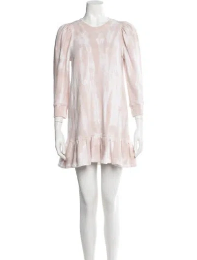 Pre-owned Ulla Johnson Tie-dye Print Long Dress In White