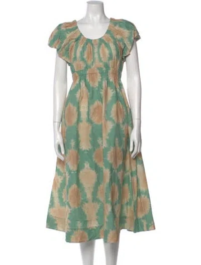 Pre-owned Ulla Johnson Tie-dye Print Midi Length Dress In Multi