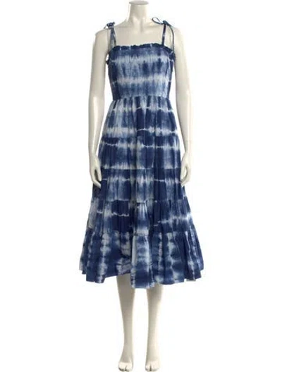 Pre-owned Ulla Johnson Tie-dye Print Midi Length Dress In Multi