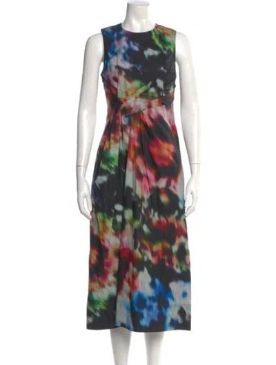 Pre-owned Ulla Johnson Tie-dye Print Midi Length Dress In Multi