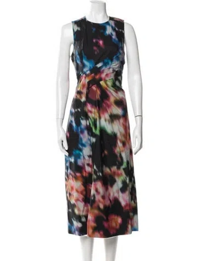 Pre-owned Ulla Johnson Tie-dye Print Midi Length Dress In Multicolor