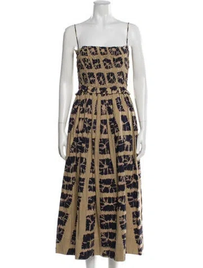 Pre-owned Ulla Johnson Tie-dye Print Midi Length Dress In Neutral