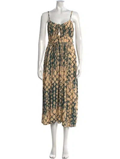 Pre-owned Ulla Johnson Tie-dye Print Midi Length Dress In Neutral