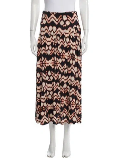 Pre-owned Ulla Johnson Tie-dye Print Midi Length Skirt In Black