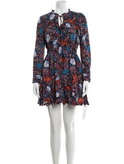 Pre-owned Ulla Johnson Tie-dye Print Mini Dress In Blue