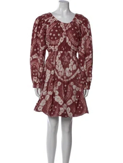 Pre-owned Ulla Johnson Tie-dye Print Mini Dress W/ Tags In Brown