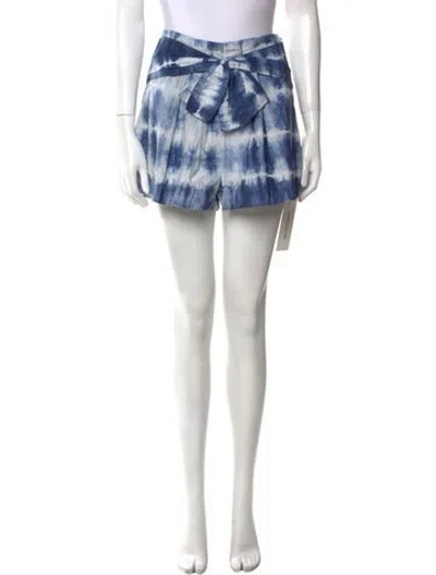 Pre-owned Ulla Johnson Tie-dye Print Mini Shorts In Blue