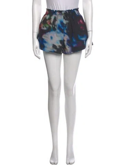 Pre-owned Ulla Johnson Tie-dye Print Mini Shorts In Blue