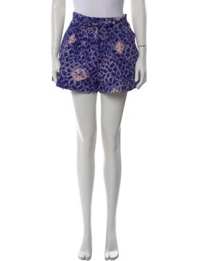 Pre-owned Ulla Johnson Tie-dye Print Mini Shorts In Blue