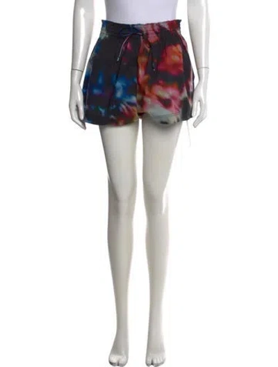 Pre-owned Ulla Johnson Tie-dye Print Mini Shorts In Blue
