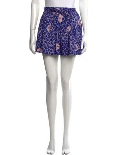 Pre-owned Ulla Johnson Tie-dye Print Mini Shorts In Blue