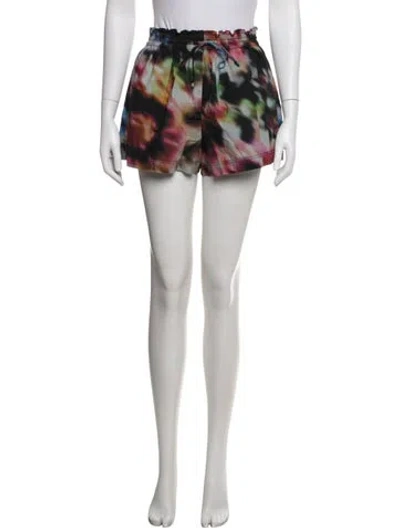 Pre-owned Ulla Johnson Tie-dye Print Mini Shorts In Blue
