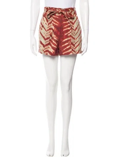 Pre-owned Ulla Johnson Tie-dye Print Mini Shorts In Brown