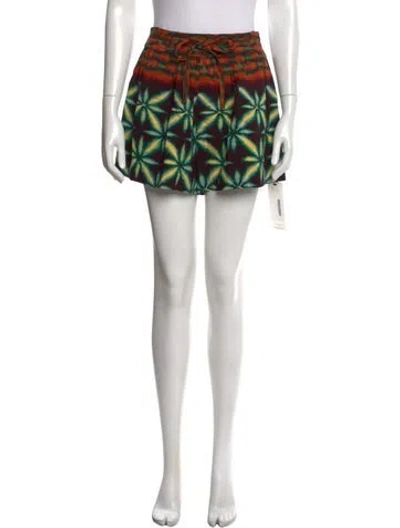 Pre-owned Ulla Johnson Tie-dye Print Mini Shorts In Brown
