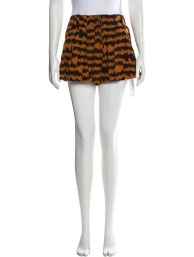Pre-owned Ulla Johnson Tie-dye Print Mini Shorts In Orange