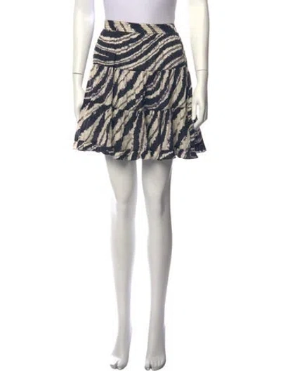 Pre-owned Ulla Johnson Tie-dye Print Mini Skirt In Black/neutrals