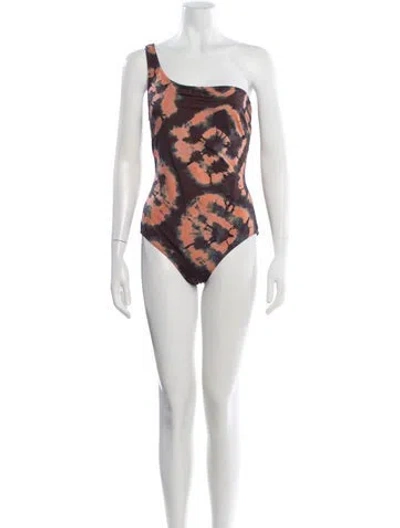 Pre-owned Ulla Johnson Tie-dye Print One-piece In Brown
