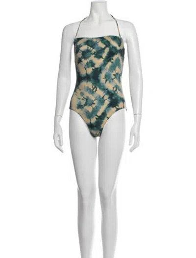 Pre-owned Ulla Johnson Tie-dye Print One-piece In Brown